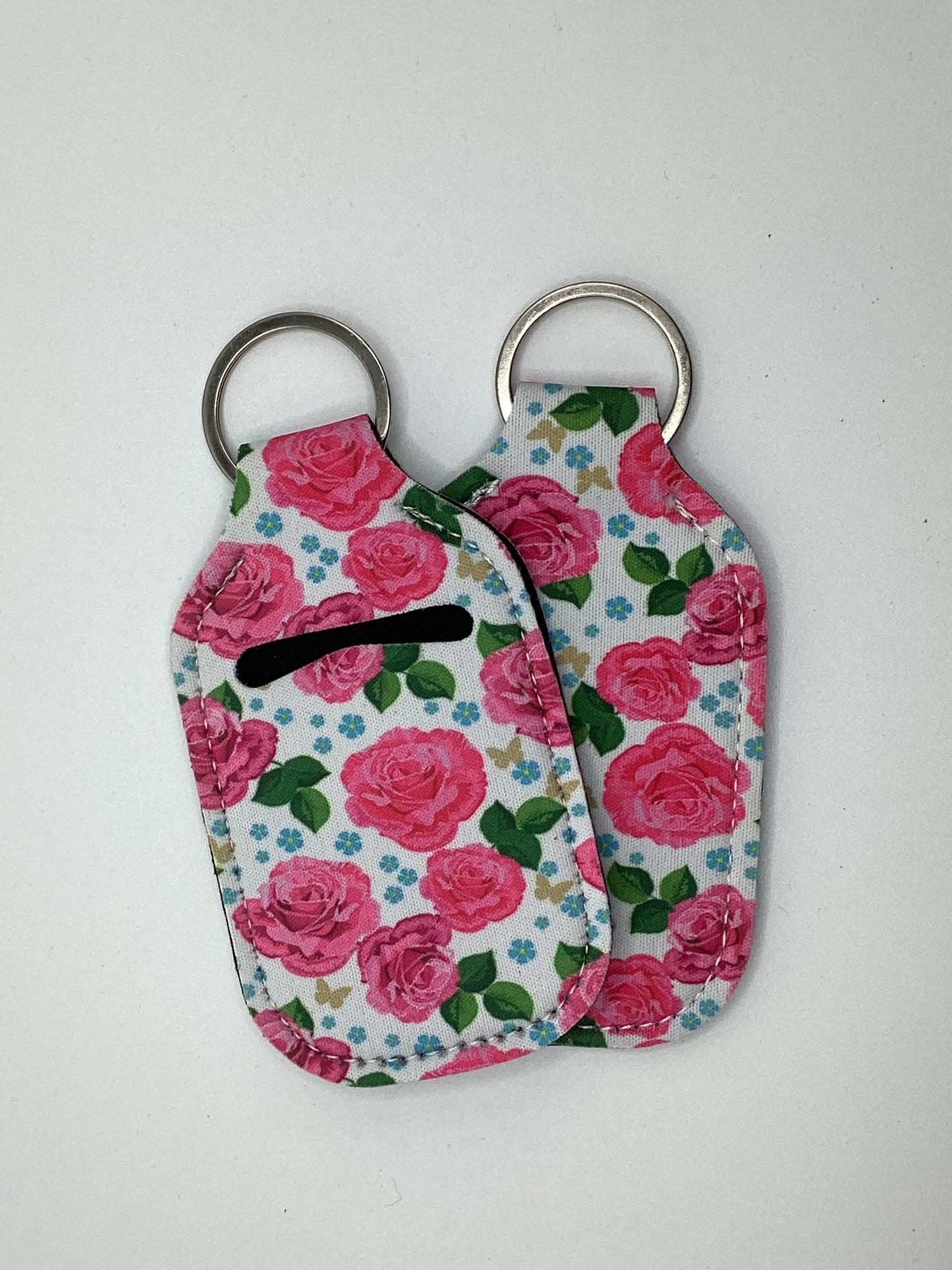 Pink Roses Neoprene Hand Sanitizer Holder