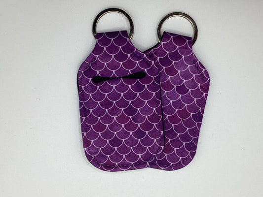 Purple Mermaid Scales Neoprene Hand Sanitizer Holder