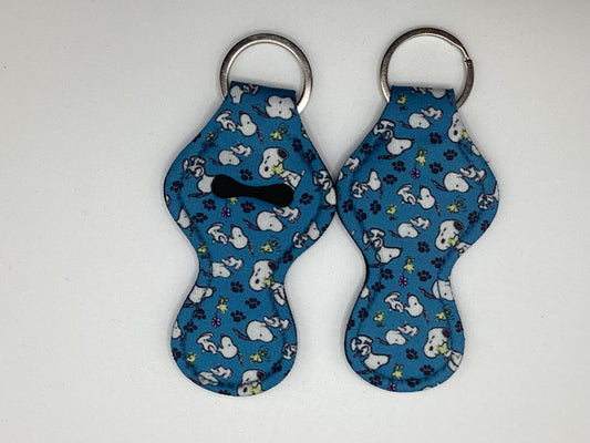 Snoopy and Woodstock Neoprene Chapstick Holder Keychain