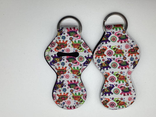 Elephant Neoprene Chapstick Holder Keychain
