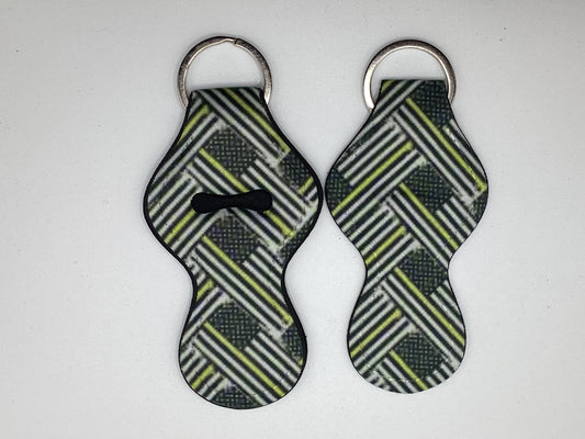 Thin yellow line, Dispatcher, Neoprene Chapstick Holder Keychain