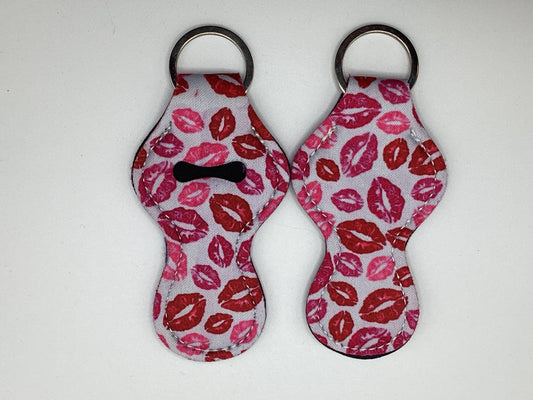 Lips, Lipstick, Neoprene Chapstick Holder Keychain