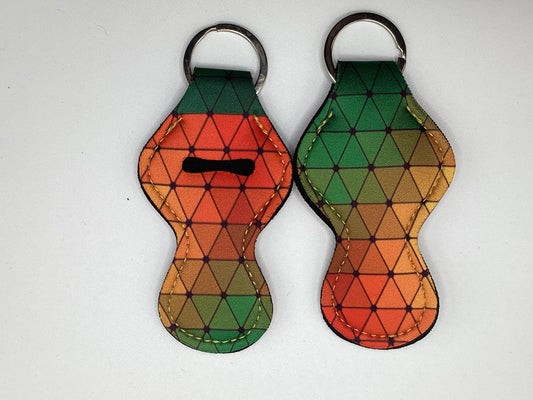 Abstract Triangle Neoprene Chapstick Holder Keychain