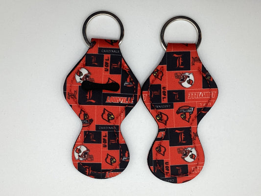 U of L Louisville Football Neoprene Chapstick Holder Keychain
