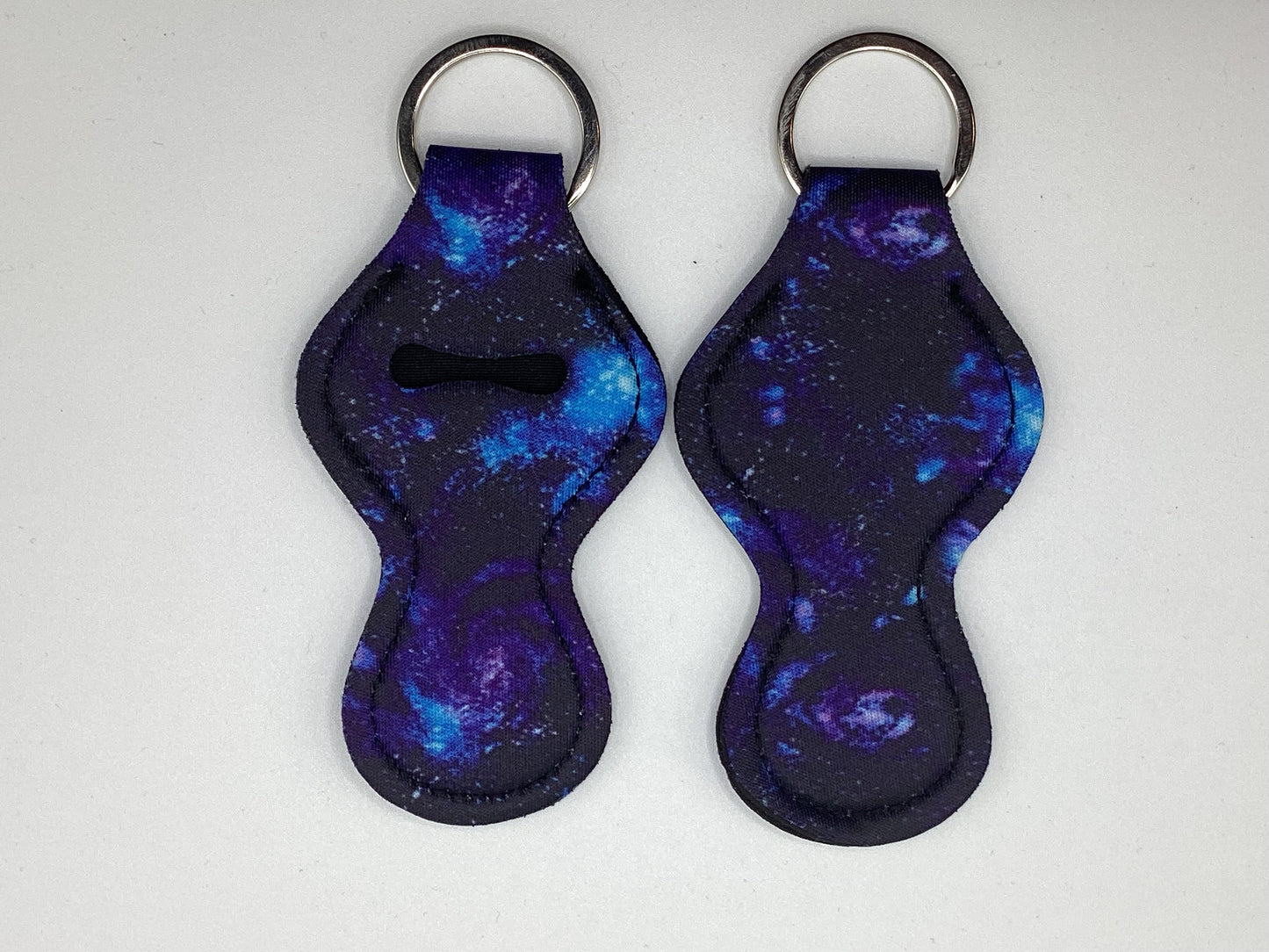 Blue Galaxy, Milky Way, Neoprene Chapstick Holder Keychain