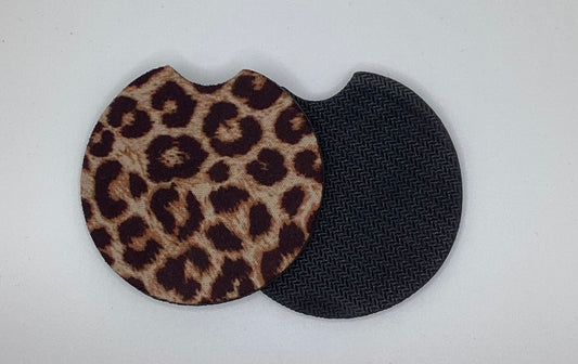 Cheetah Spots Neoprene Car Coaster, 2pk