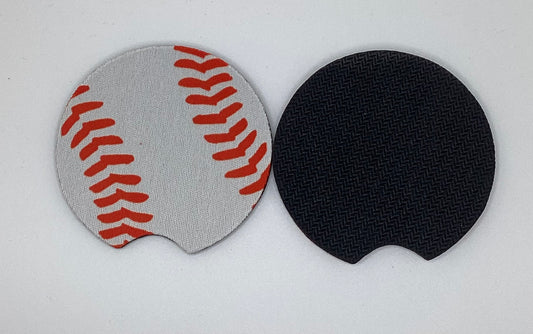 Baseball Neoprene Car Coaster, 2pk