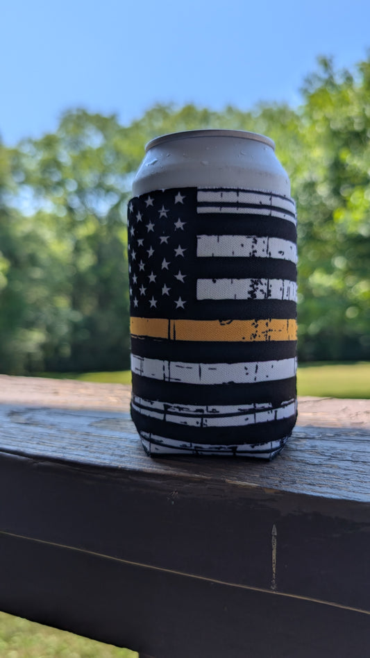 Thin Yellow Line Dispatcher/EMS Neoprene Can Coolie Koozies Sleeve Cooler