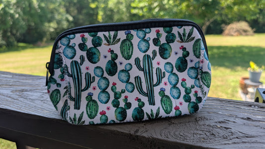 White Succulents Multi use Cosmetic Neoprene Bag