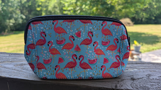 Flamingo Summer Watermelon Multi use Cosmetic Neoprene Bag