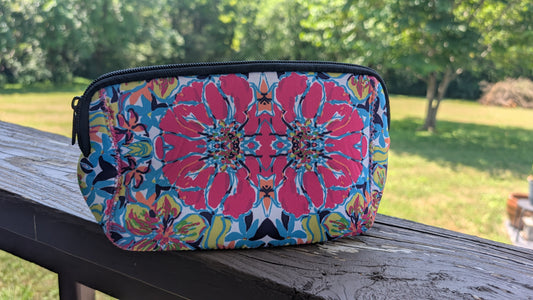 Lilly Watercolor Flowers,Multi use Cosmetic Neoprene Bag