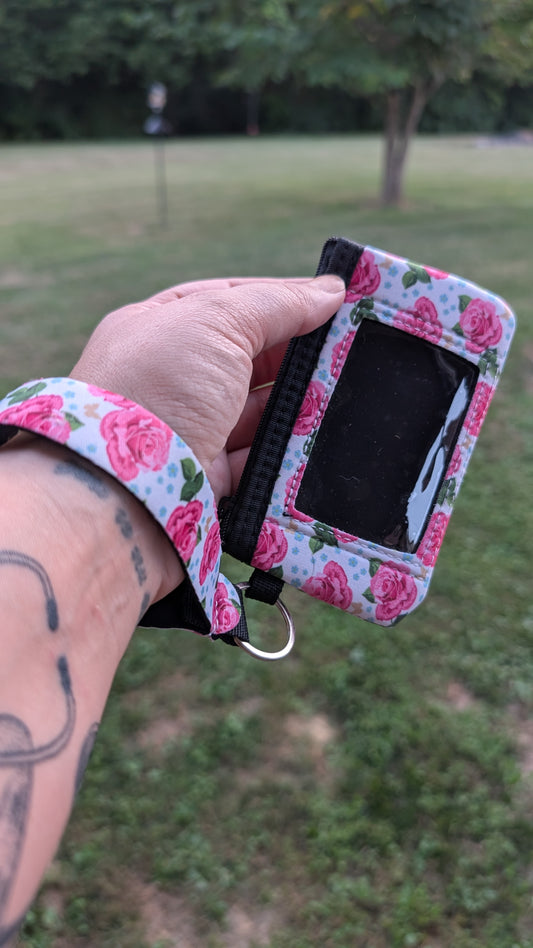 Roses Flowers ID wallet wristlet