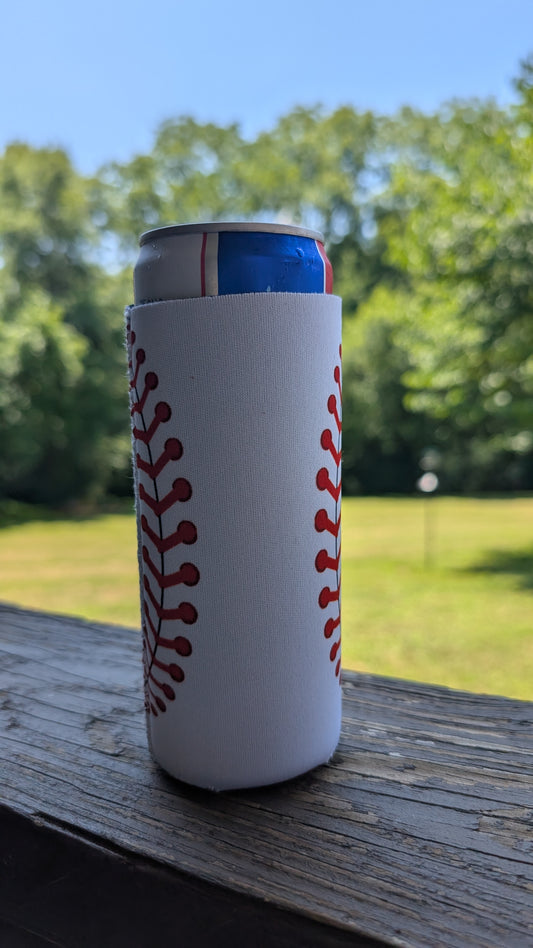 Baseball Neoprene Slim Can Koozie