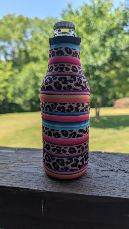 Serape and Leopard Stripes Bottle Holder