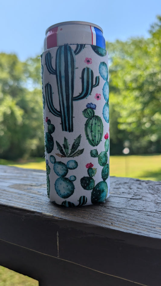 Cactus Succulent Neoprene Slim Can Koozie