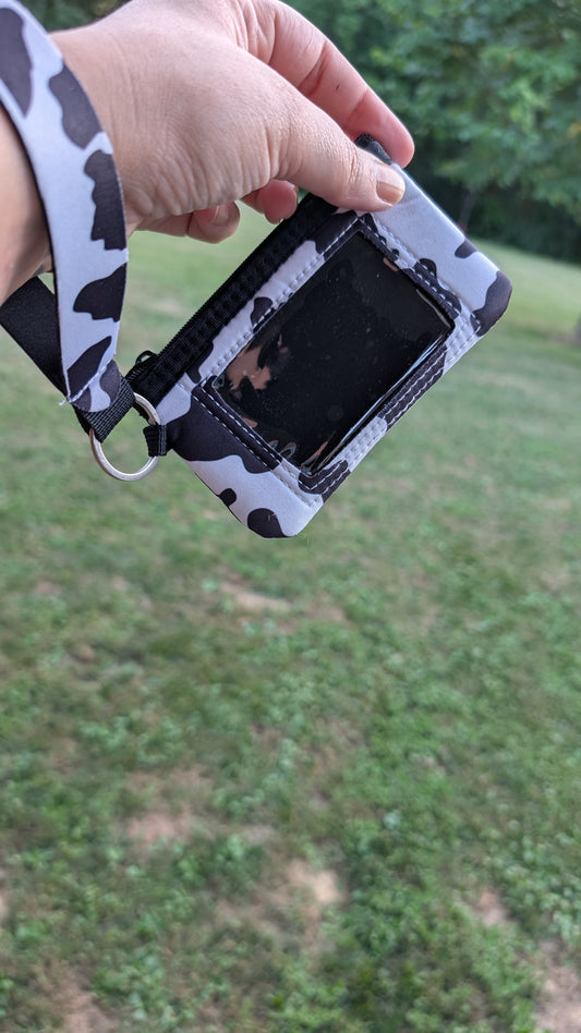 Cow Hyde Spots ID wallet wristlet