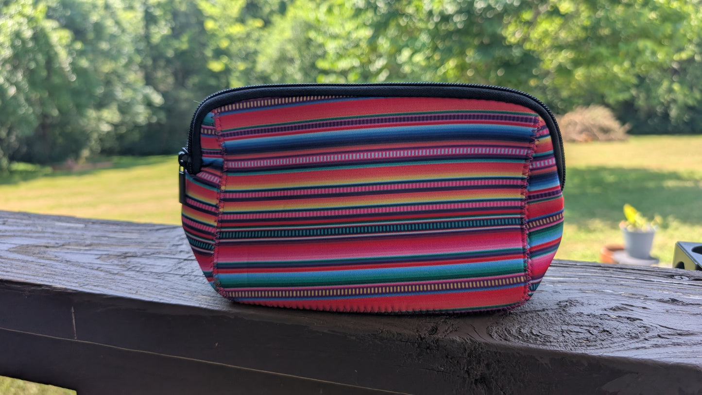 Serape, multicolored stripes Multi use Cosmetic Neoprene Bag