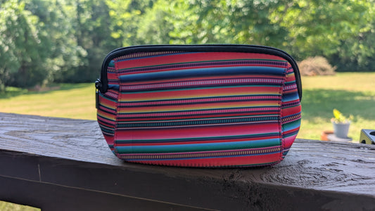 Serape, multicolored stripes Multi use Cosmetic Neoprene Bag