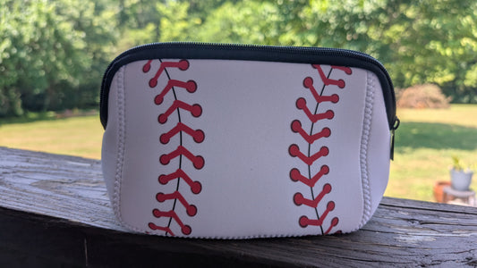 Baseball Multi use Cosmetic Neoprene Bag