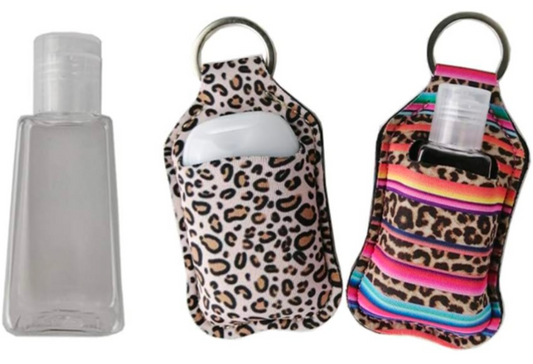 Black Sunflower Neoprene Hand Sanitizer Holder