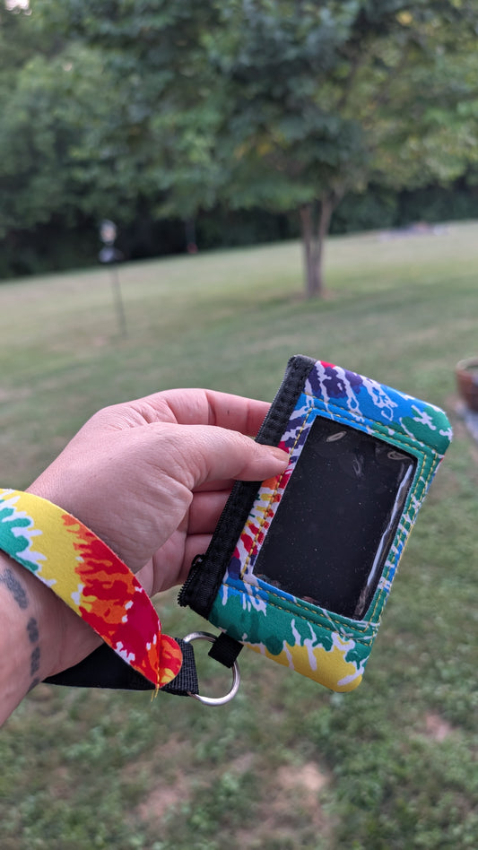Tie Dye ID wallet wristlet