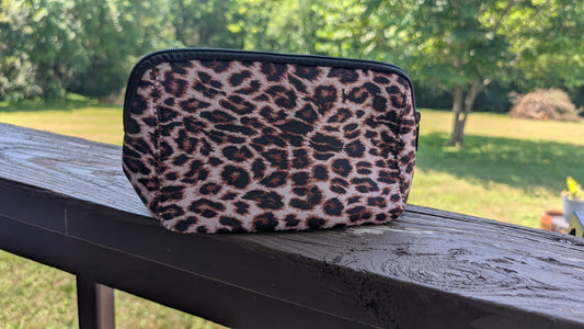 Leopard Multi use Cosmetic Neoprene Bag